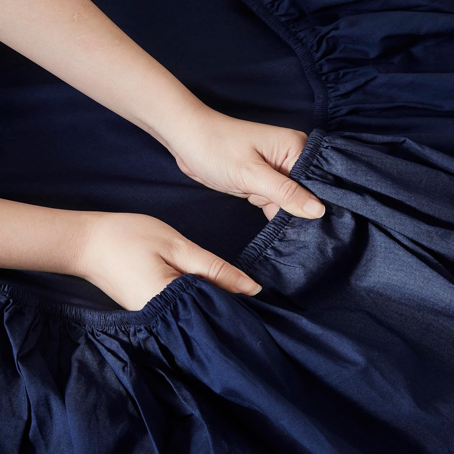 Linen Closet Luxury Cotton 3-Piece Sheet Set Twin Navy 1