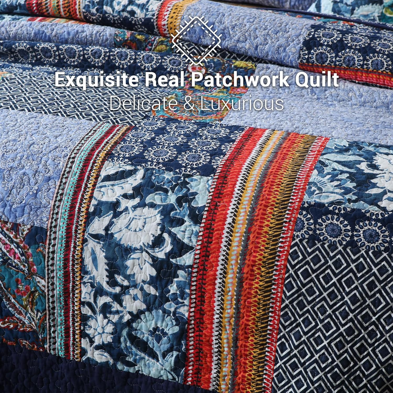 Yvooxny Reversible California King Quilt Set 1