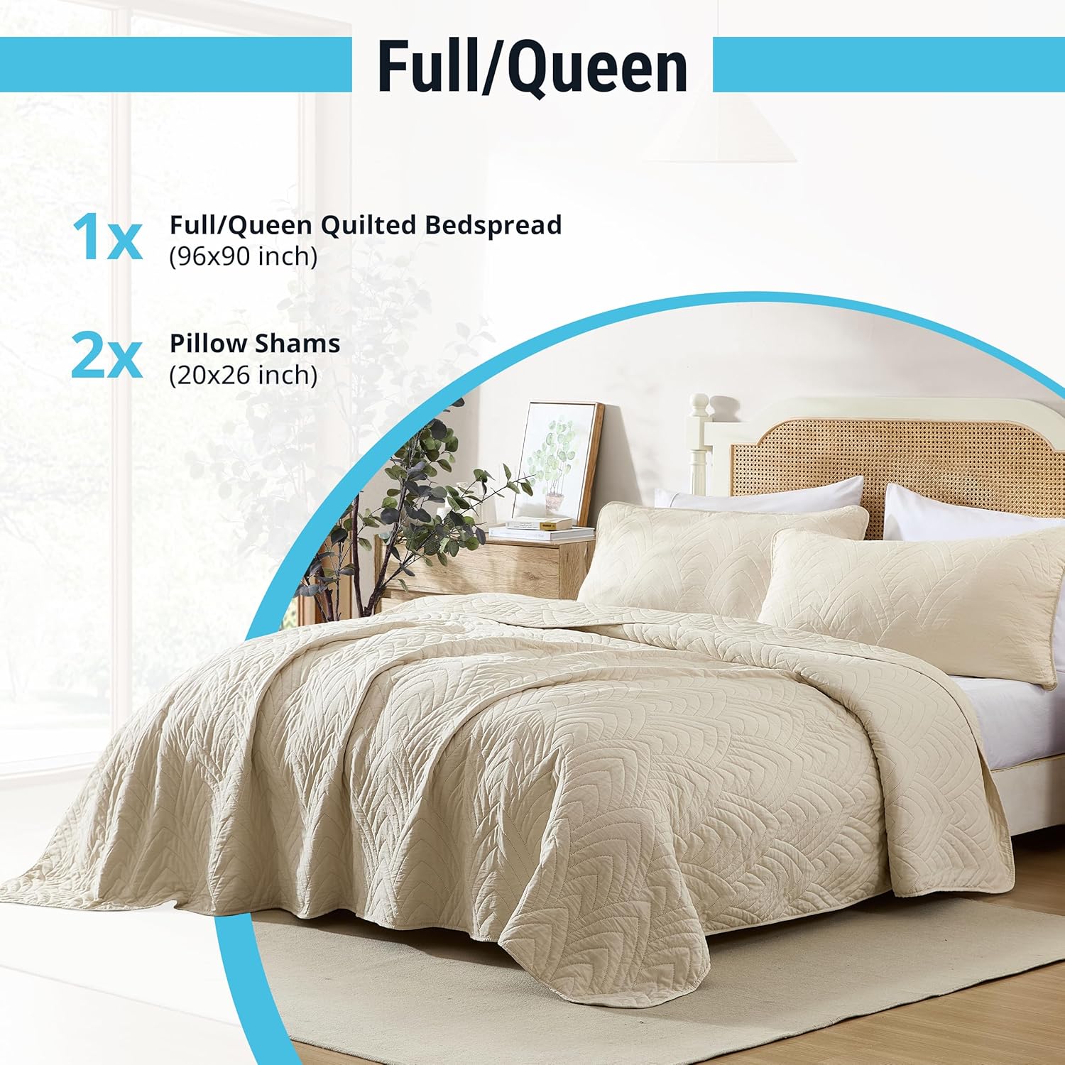 HLCME Weston Quilt Set 3 Piece Full Queen