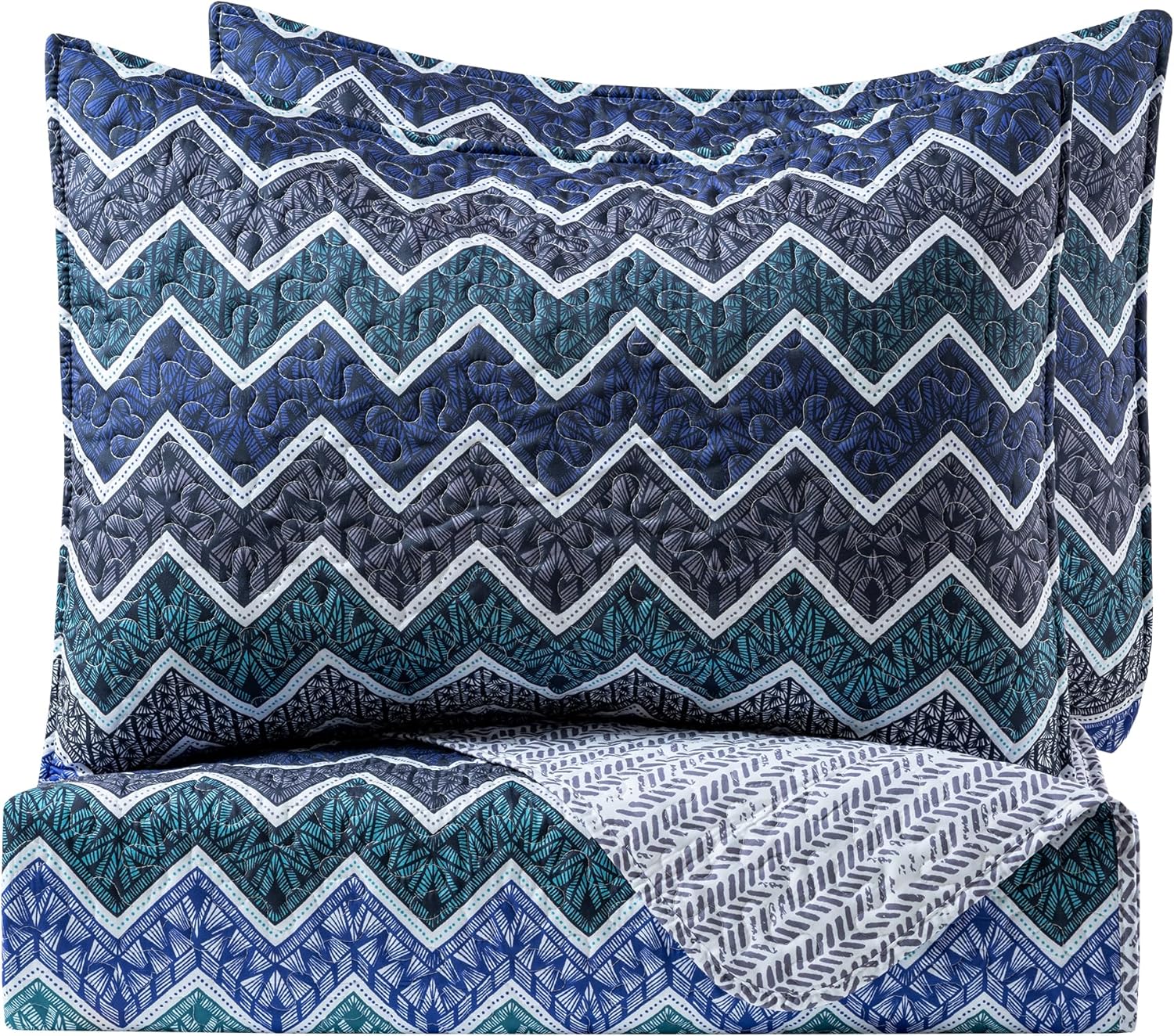 LIRISDOM Bohemian Quilt Set Queen 3 Piece Paisley Bedspread Set