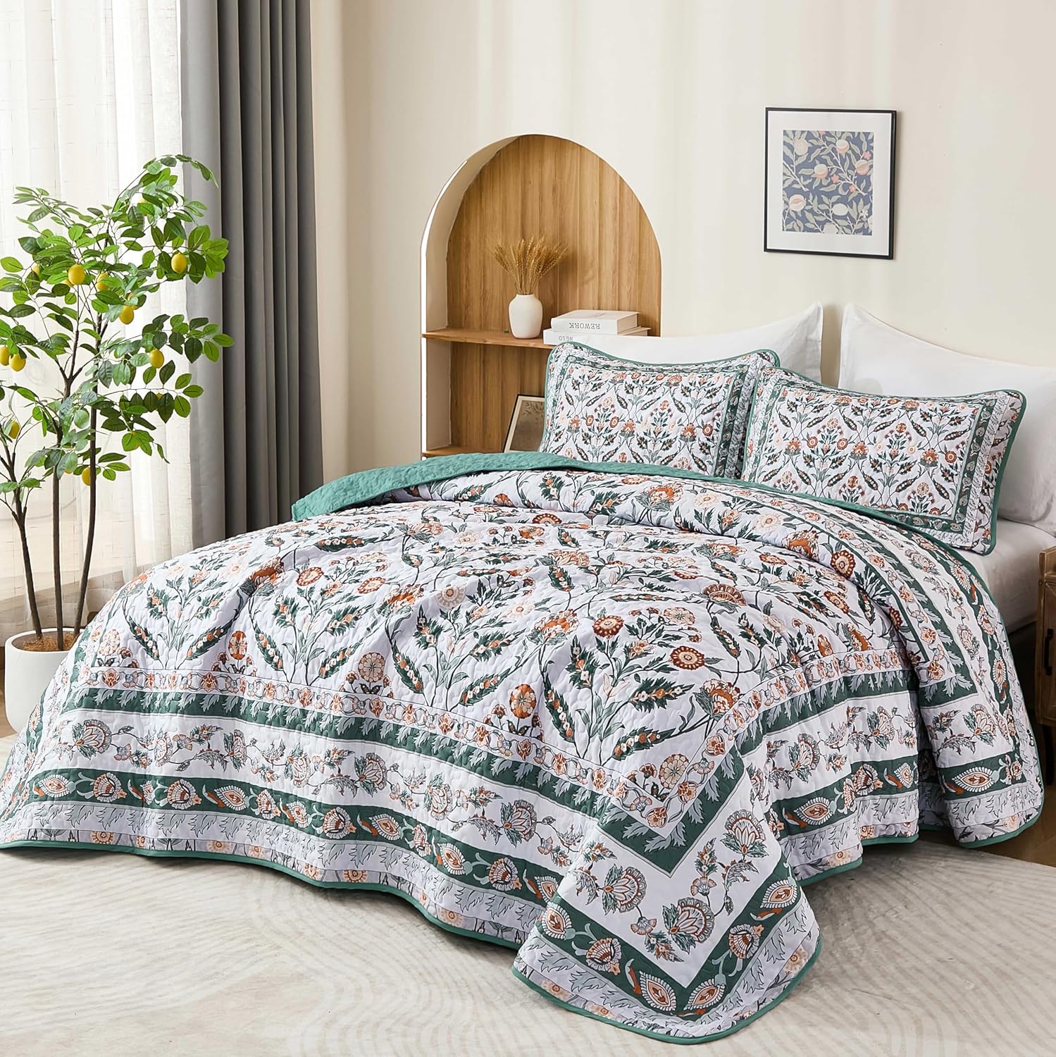 DJY King Size Quilt Set with 2 Pillowcases 1