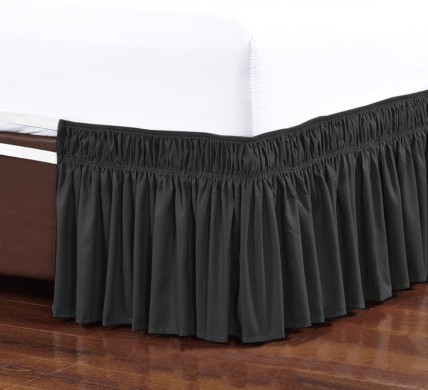 Elegant Comfort Ruffled Bed Skirt - 16 Inch Drop Black