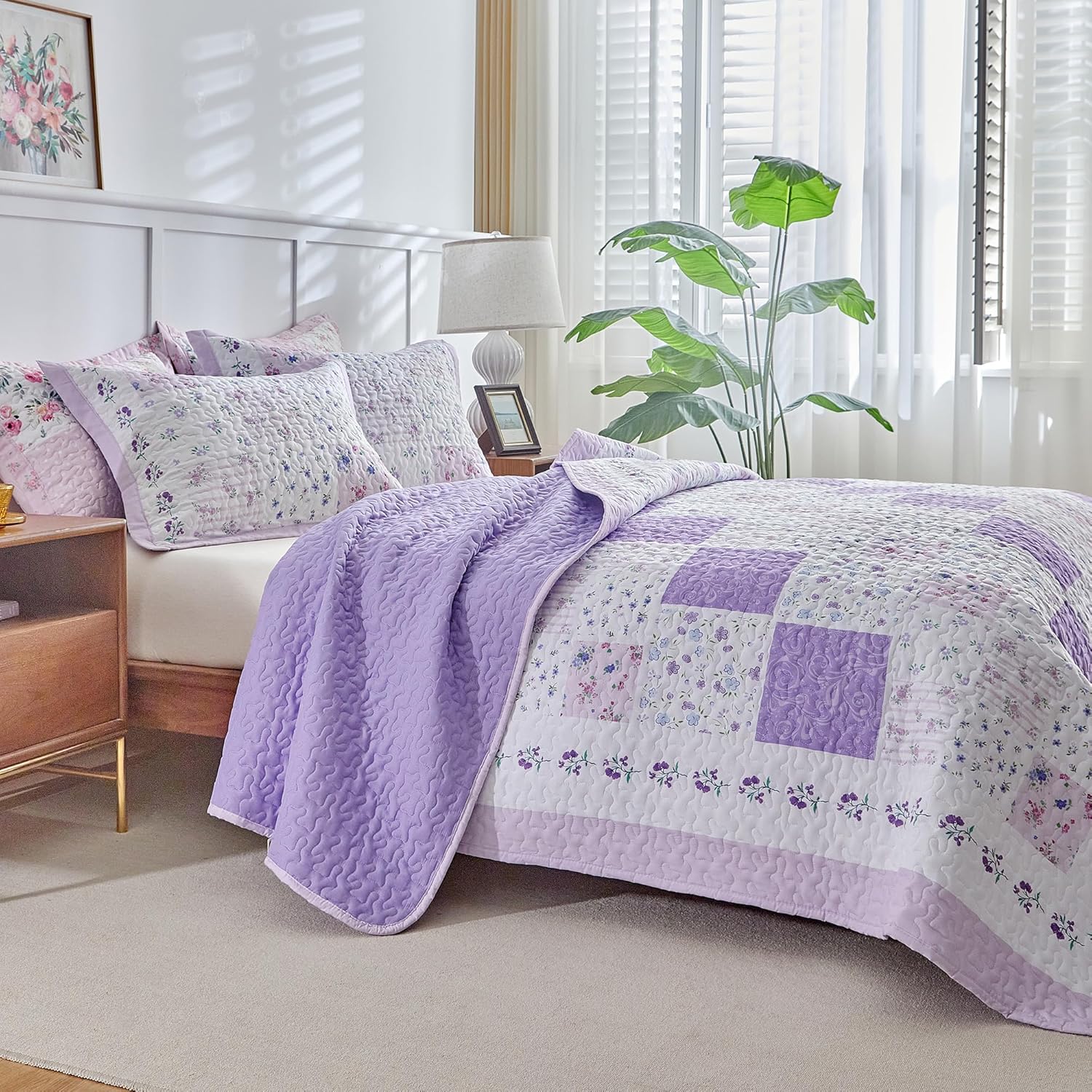 UOZZI Patchwork Quilt Set King Size 3PC
