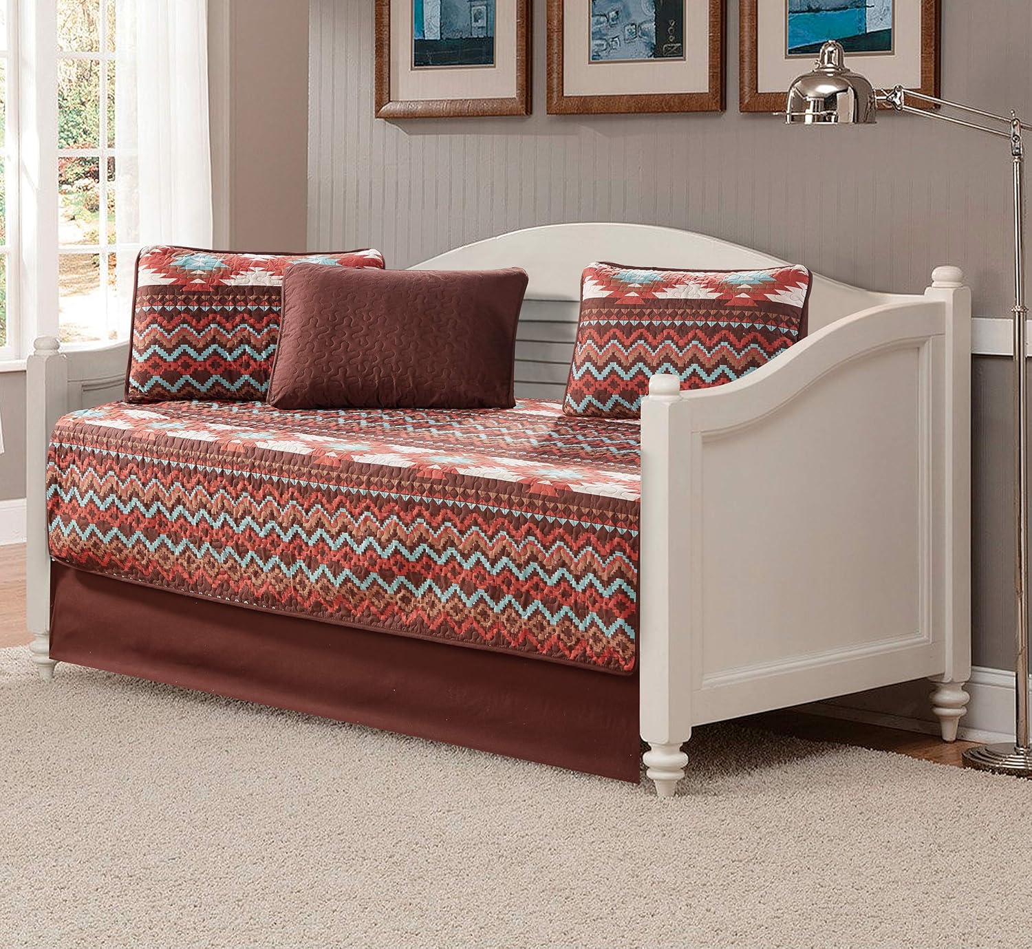 Rugs 4 Less Rustic Southwestern Quilt Bedspread Set - Brown Daybed