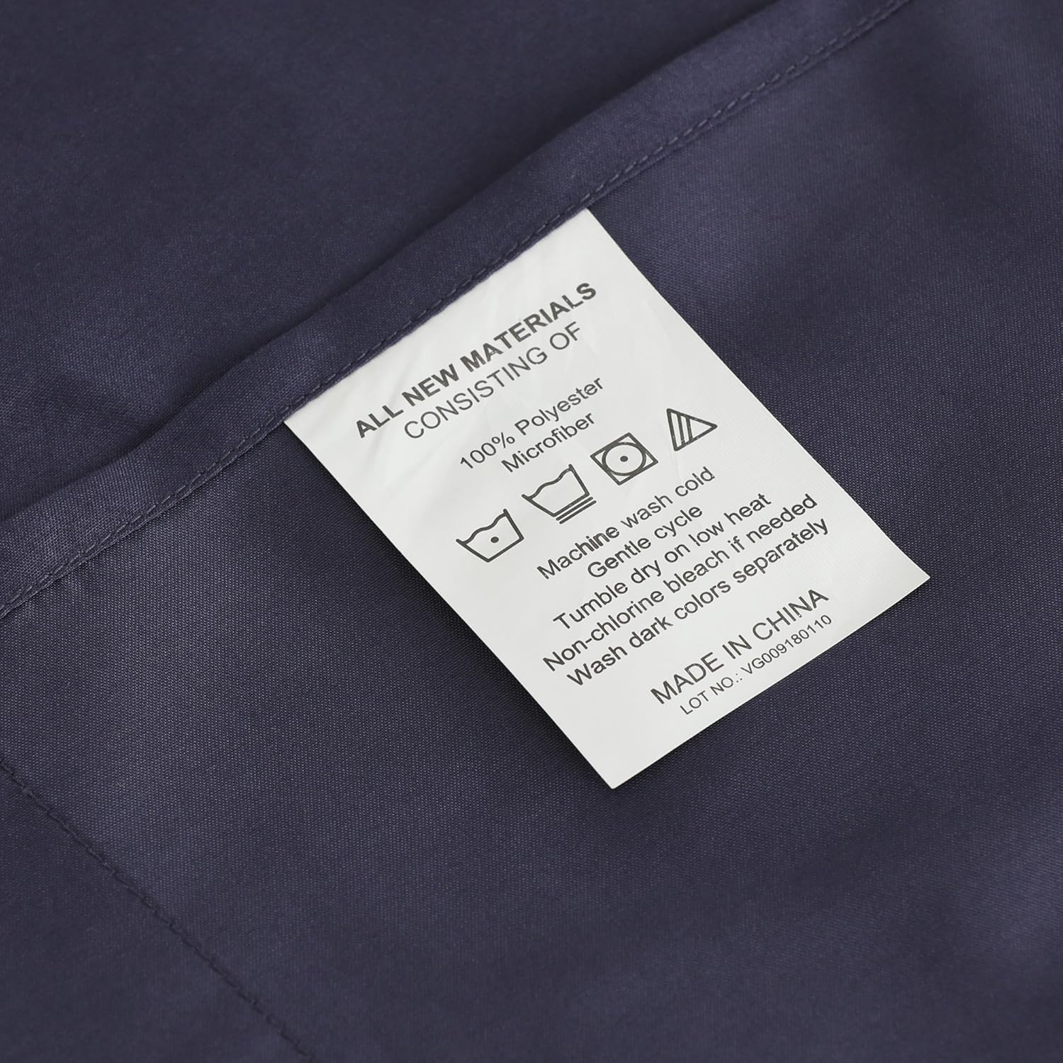 Furinno Angeland Vienne 3-Piece Microfiber Sheet Set Twin X-Large - Navy Blue