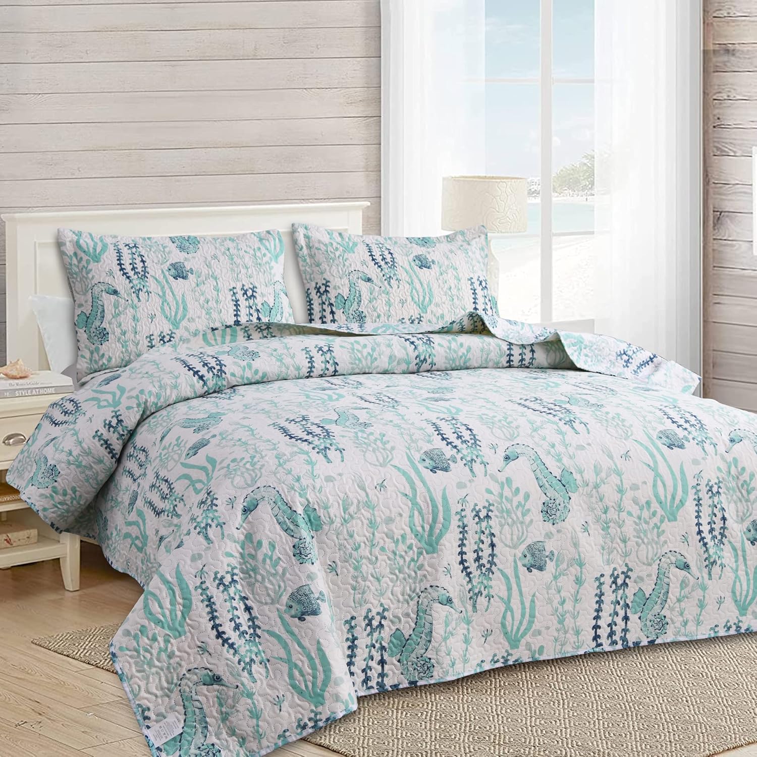 Jessy Home Queen Size Beach Bedspread Set
