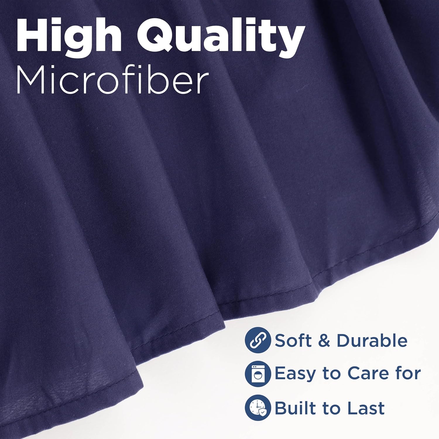 Martex Navy Full Ruffle Bed Skirt 15 Inch Drop