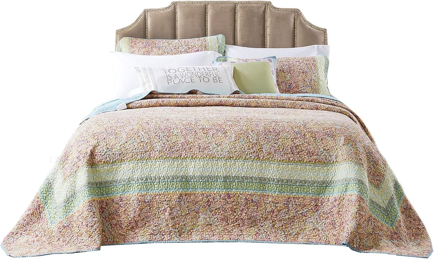 Barefoot Bungalow Palisades Pastel Bedspread Set King 1