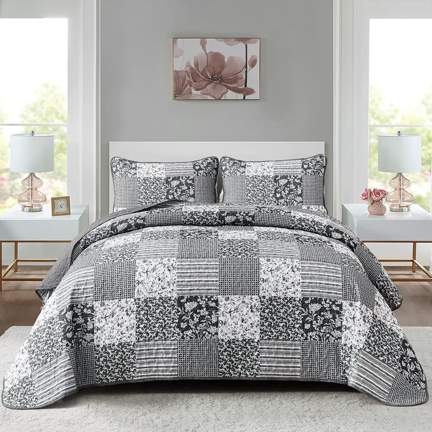 Mybedsoul Plaid Patchwork Quilt Set California King