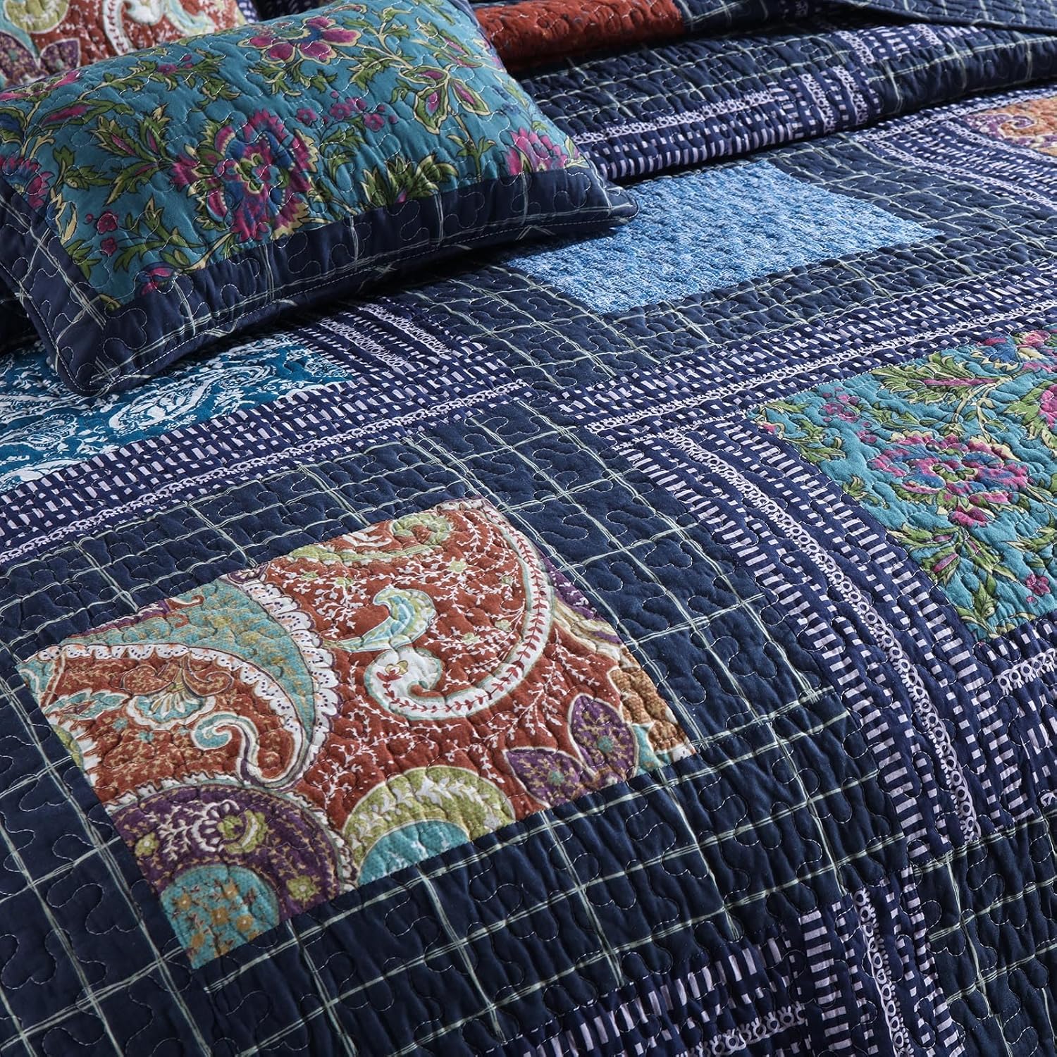 mixinni Cotton Floral Reversible Quilt Set King Size