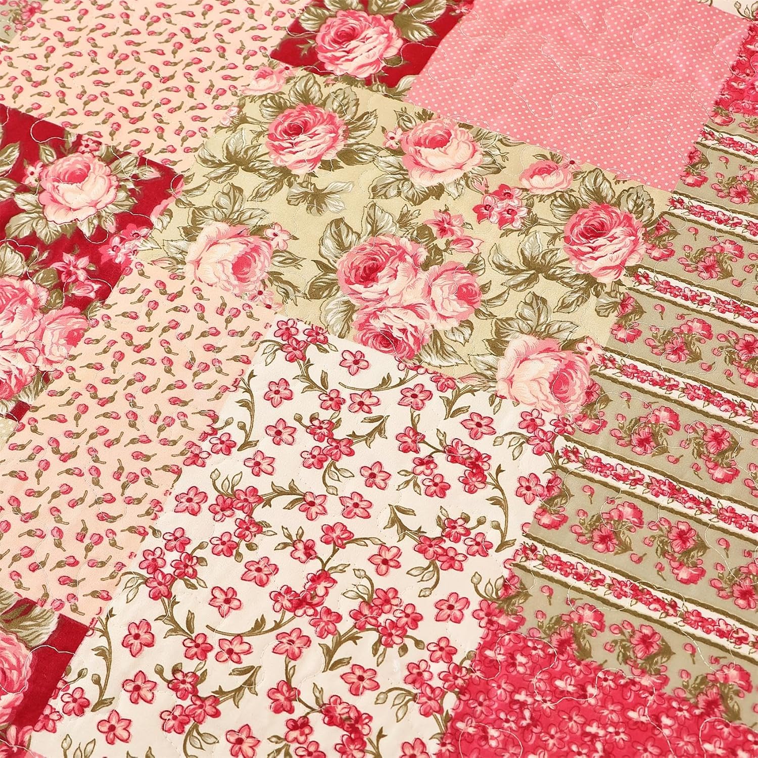 Cmfshape Summer Floral Oversize King Quilt Set