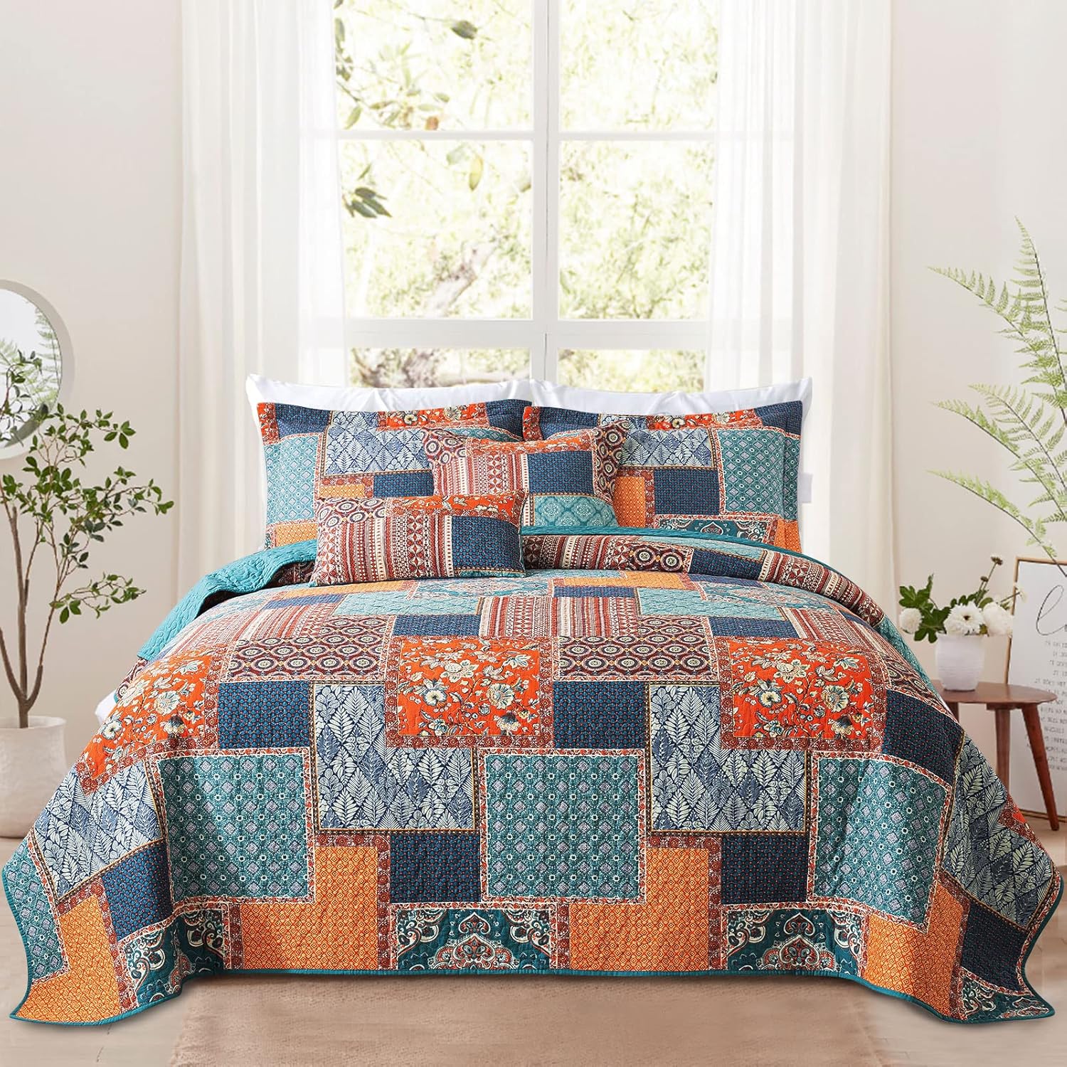 VAPUTAR King Size Quilt Bedding Set 3 Pieces