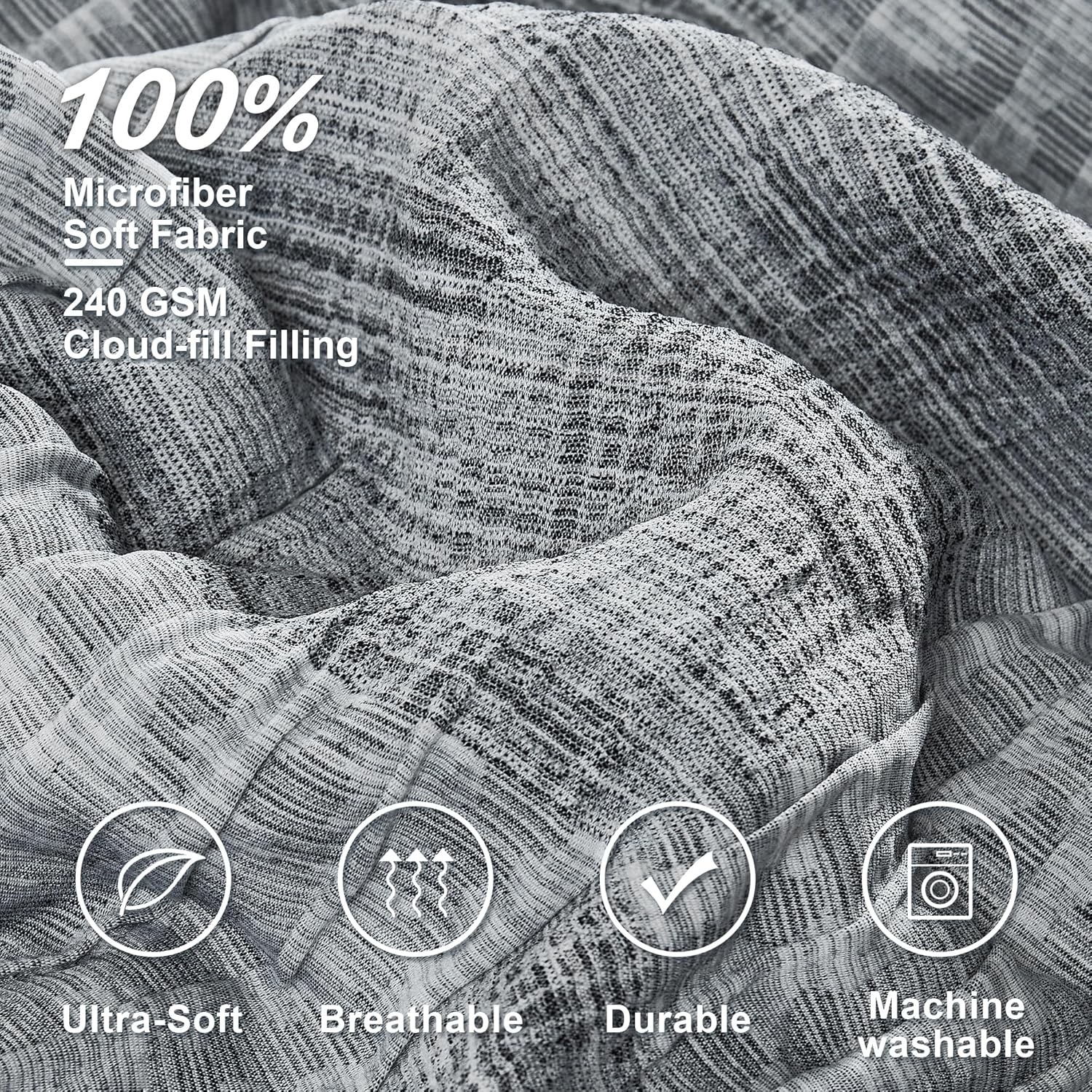 MaiRve Charcoal Grey Cal King Comforter Set