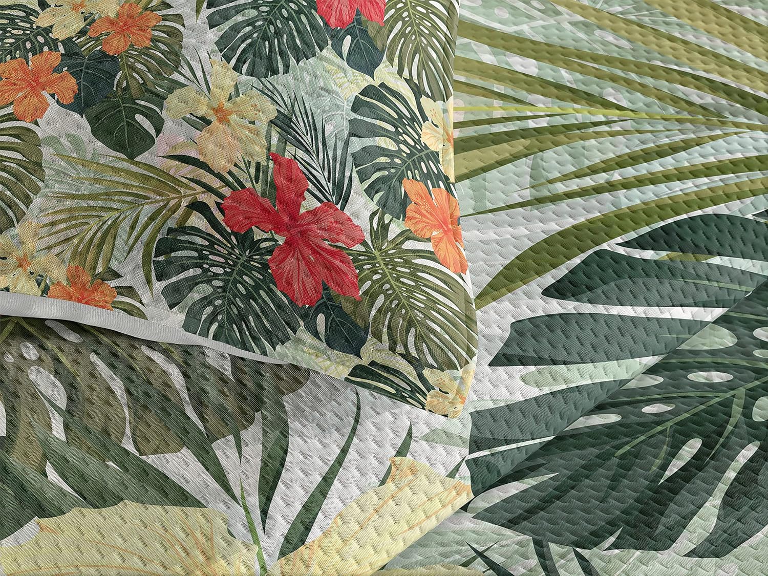 Lunarable Leaf Coverlet Set King Size Orange Yellow