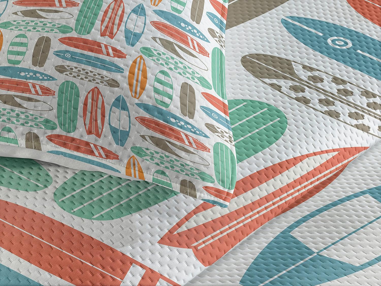 Ambesonne Retro Coral Orange 2-Piece Bedspread Set