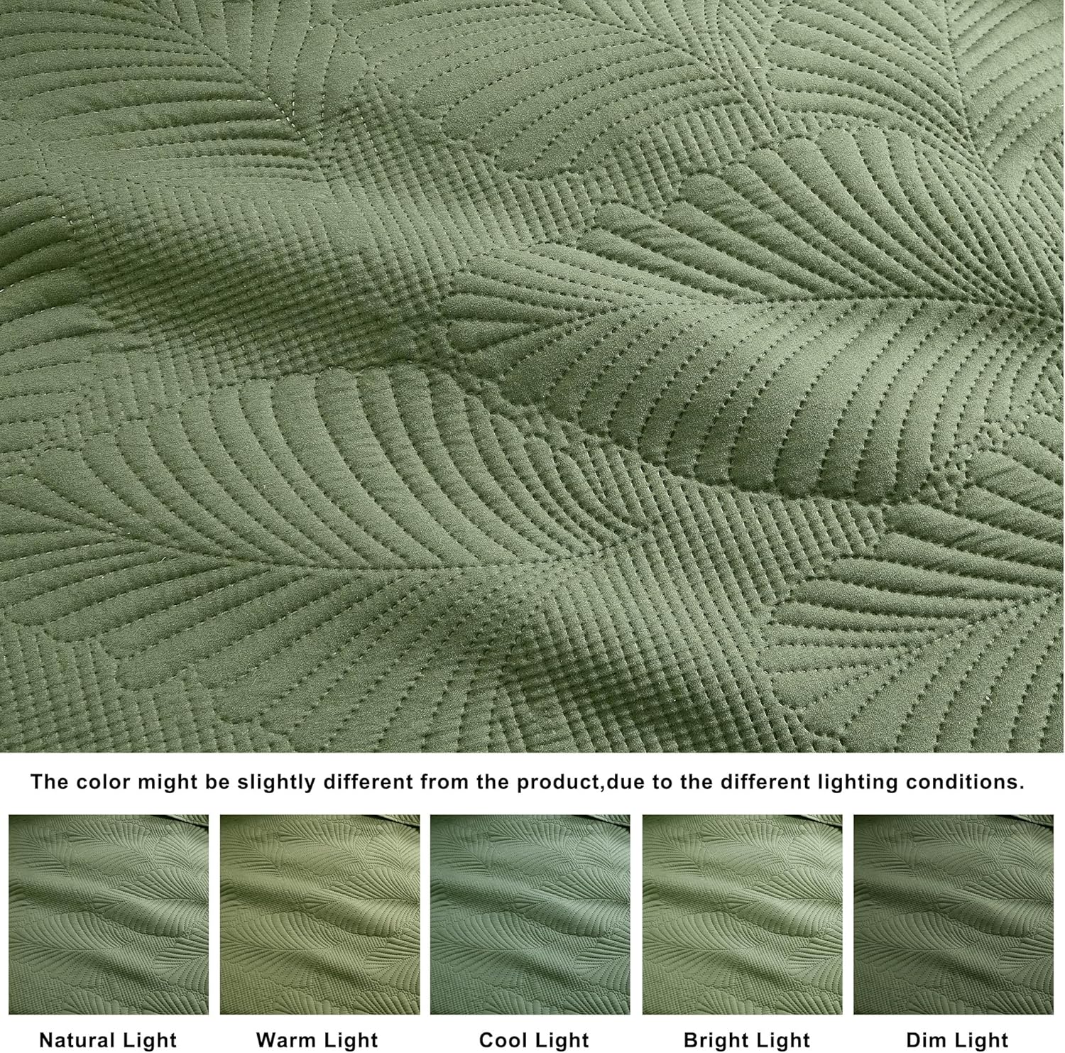B2EVER Lightweight Leaf Print Quilt Set
