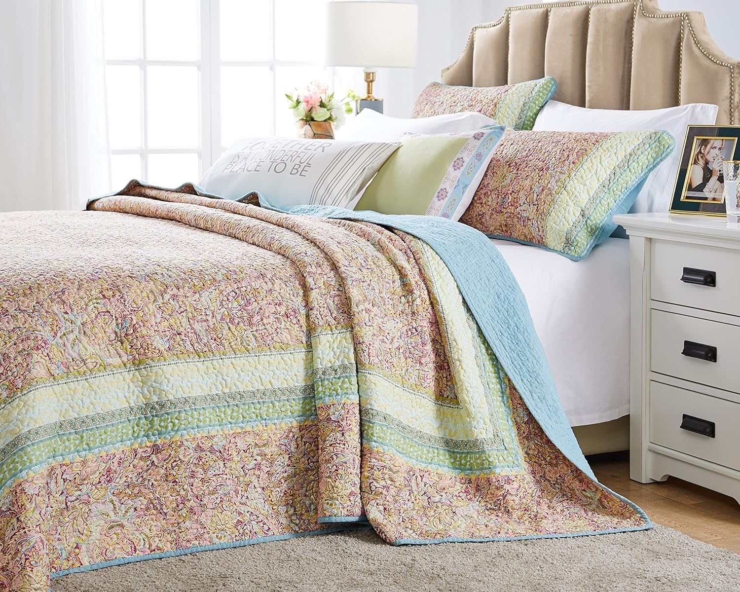 Barefoot Bungalow Palisades Pastel Bedspread Set King 1